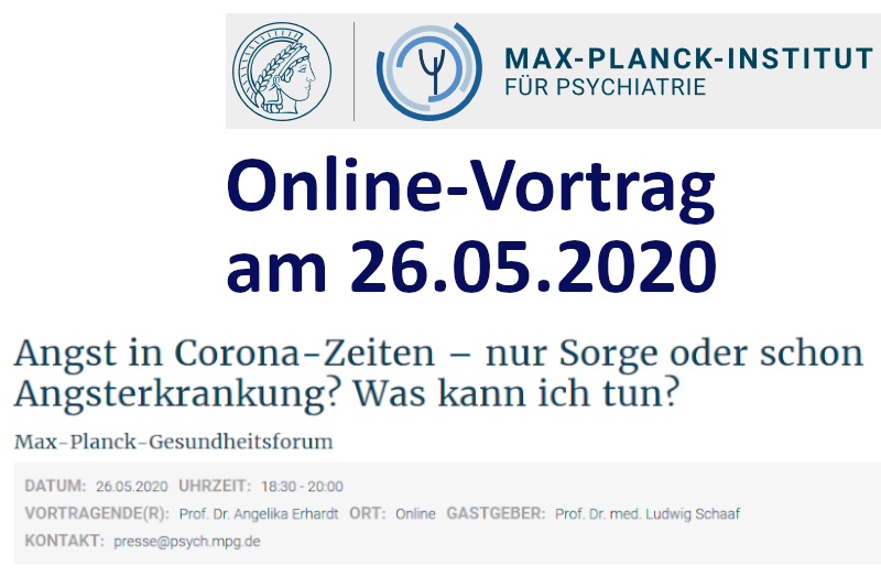 Einladung zu "Angst in Corona-Zeiten – Was kann ich tun?" - ein virtueller Vortrag des MPI am 26.5.2020