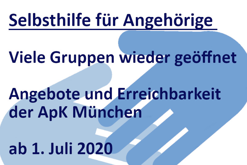 Vieles wieder geöffnet: Angebote und Erreichbarkeit der ApK München ab 1. Juli