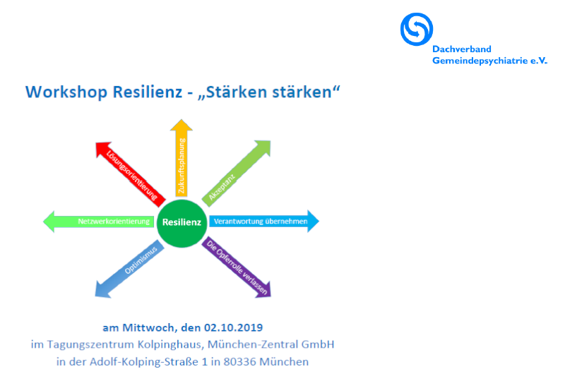 Workshop Resilienz - "Stärken stärken" vom Dachverband Gemeindepsychiatrie; 2.10.2019